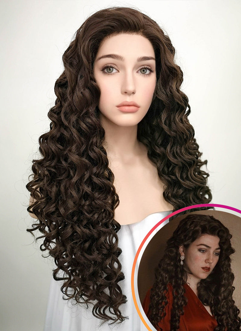 Brunette Spiral Curly Lace Front Wig LF169 WigIsFashion Wig Is