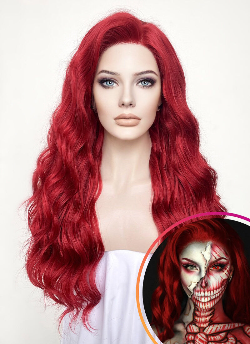 Deals Wowfactor lace front red black wig