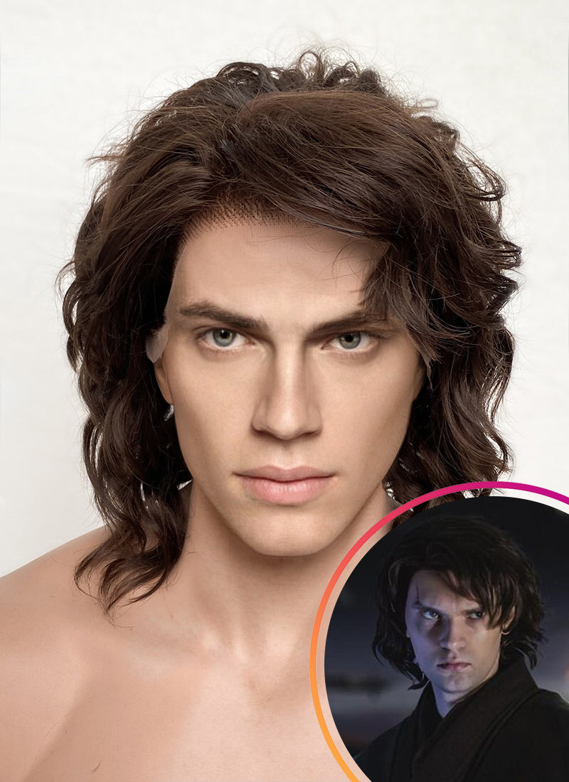 Star Wars Anakin Skywalker Darth Vader Brunette Wavy Lace Front Synthetic Men s Wig LF407GA