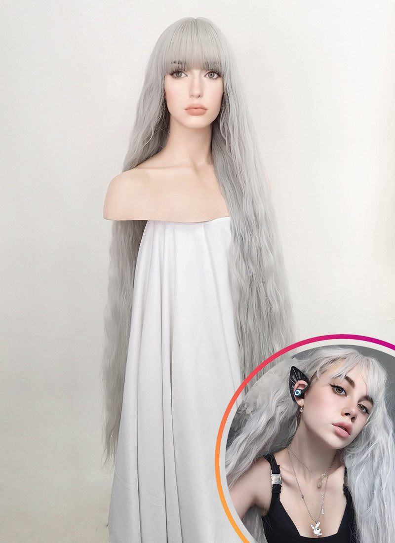 Grey Wavy Synthetic Hair Wig NS353 WigIsFashion Wig Is Fashion