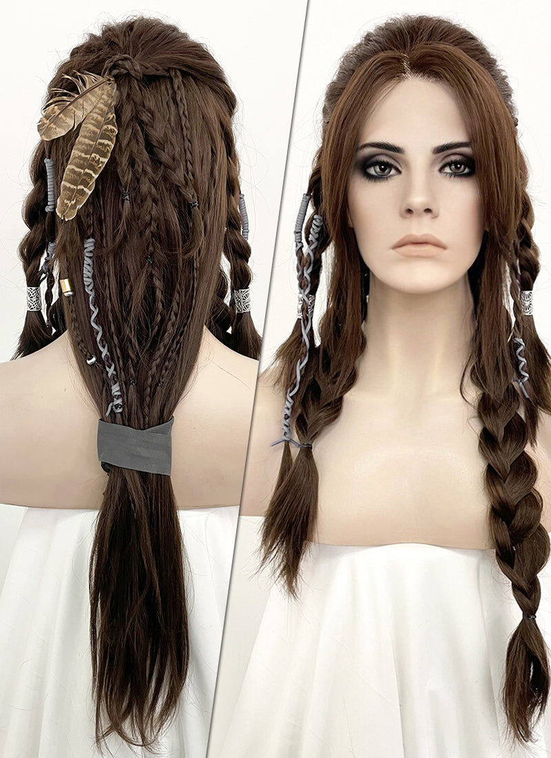 GOD OF WAR Freya Brunette Braided Lace Front Synthetic Wig