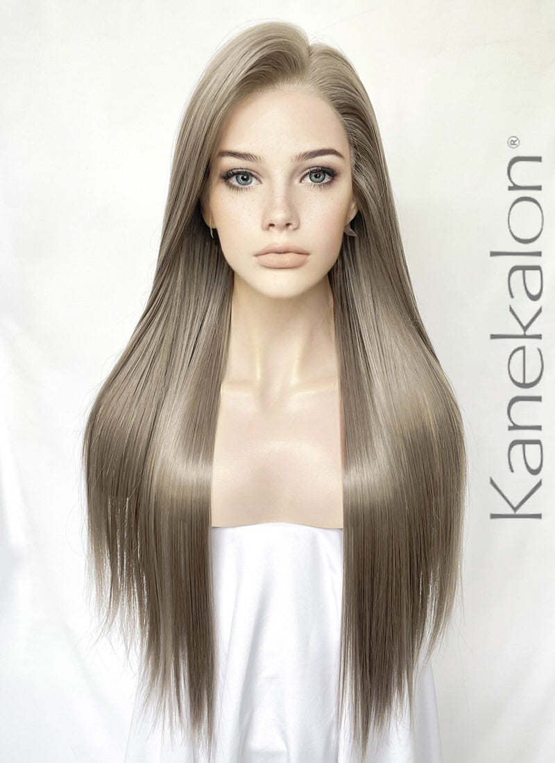 Linen Ash Grey Lace Front Kanekalon Wig WigIsFashion Wig Is