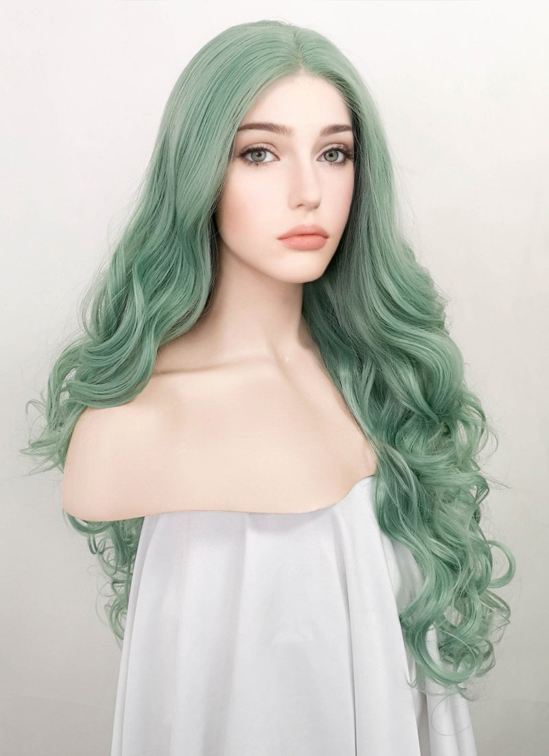 Pale green shop wig