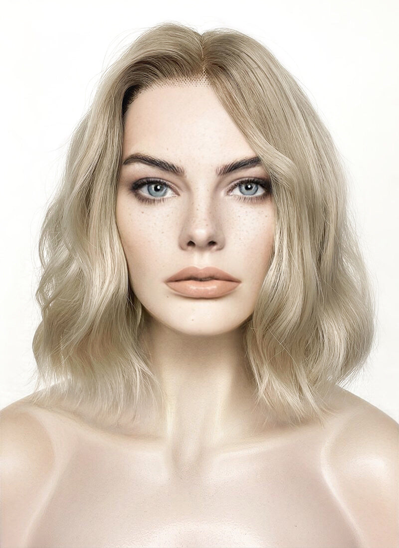 Spider-Man: Across the SpiderVerse Gwen Stacy Ash Blonde With Brown Roots  Wavy Lace Front Synthetic Wig LF6026