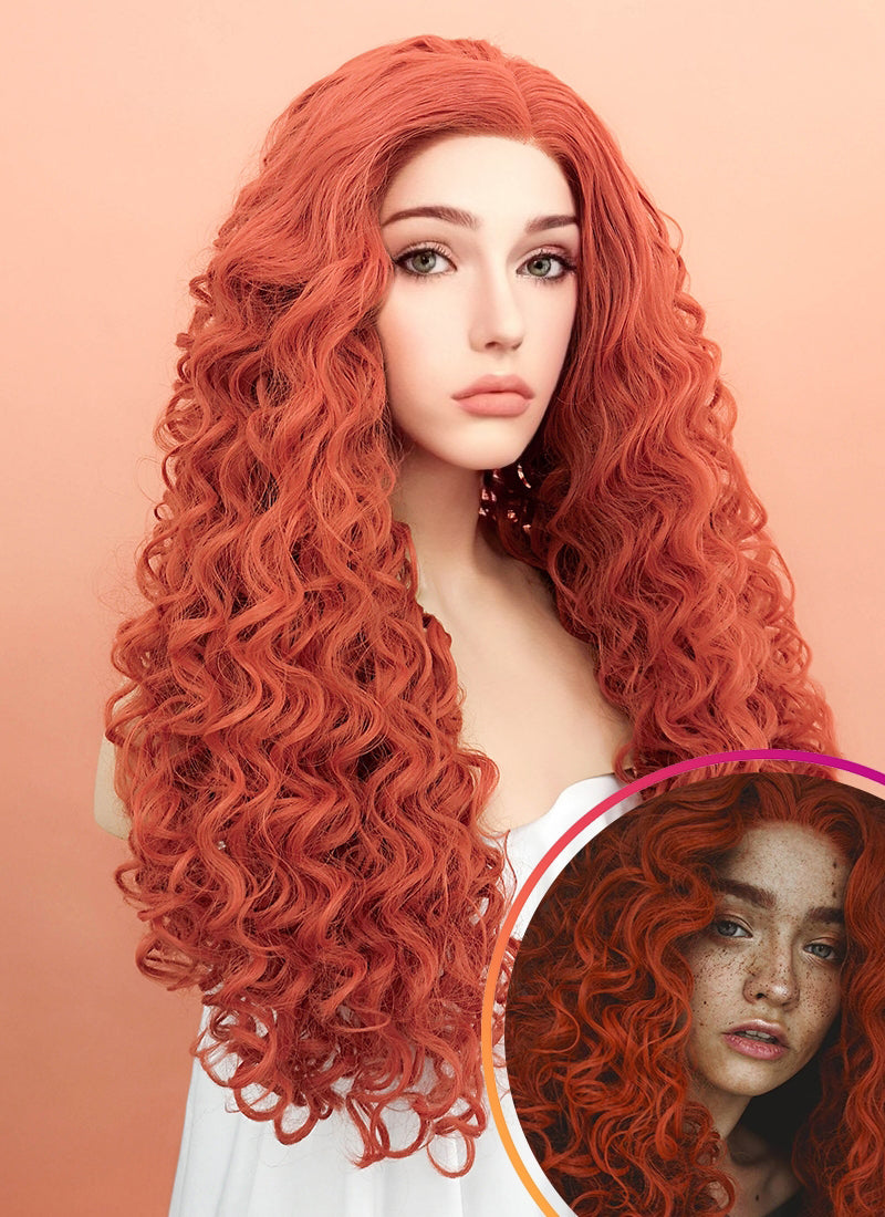 Curly red on sale wig long