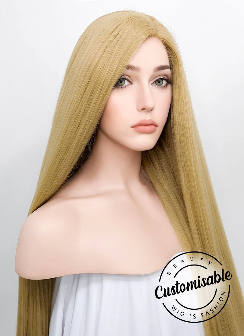 Straight Yaki Blonde Lace Wig CLF701S Customisable Wig Is Fashion