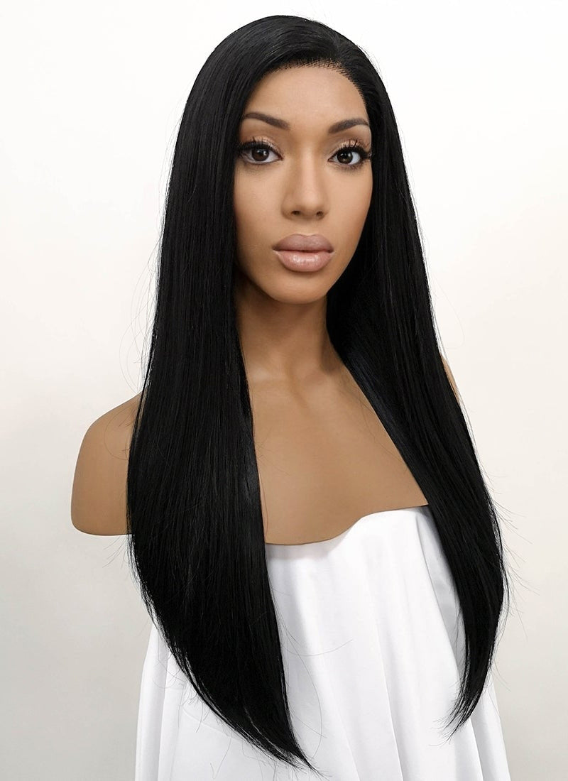 Black synthetic lace front wig hotsell