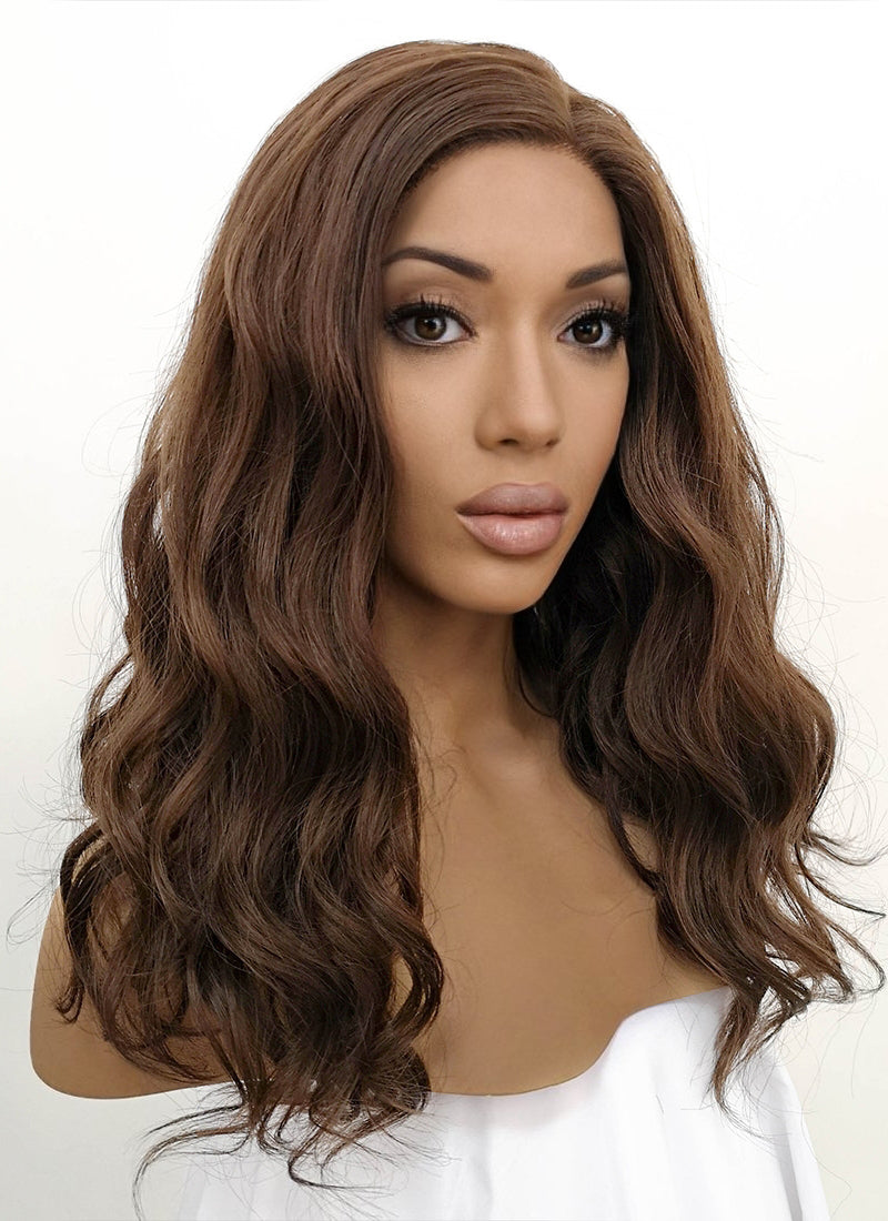 Dark Brown Wavy Lace Front Synthetic Wig LFB1265 Wig Is Fashion