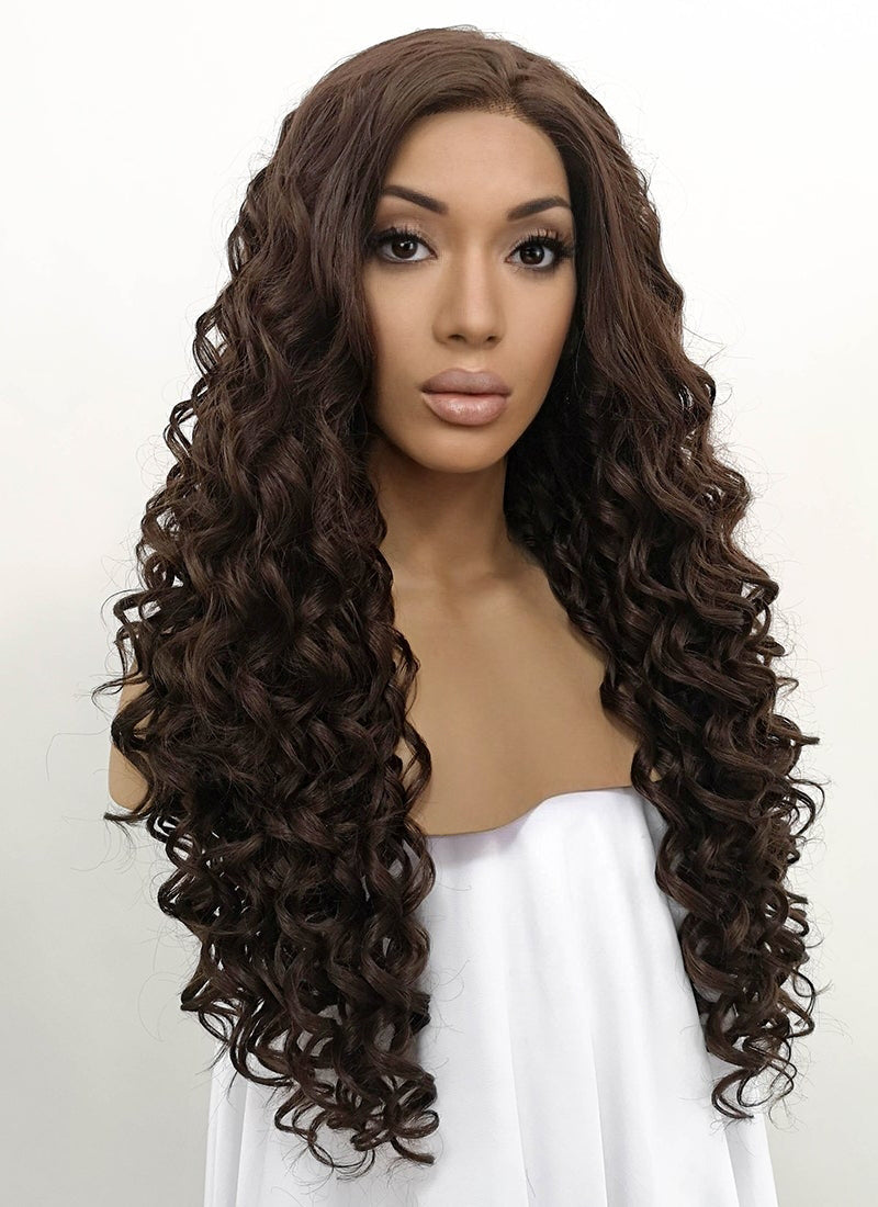 Curly synthetic lace front wigs hotsell