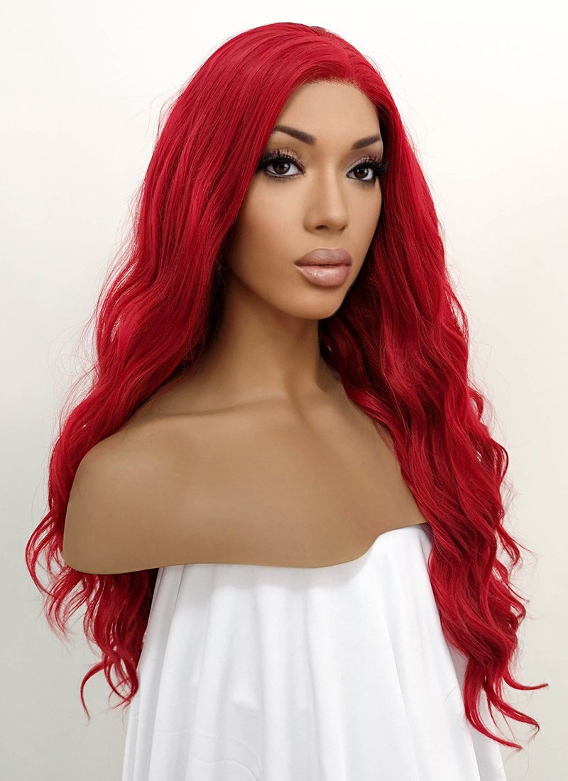 Wavy Red Lace Front Synthetic Wig LFB355 Wig Is Fashion