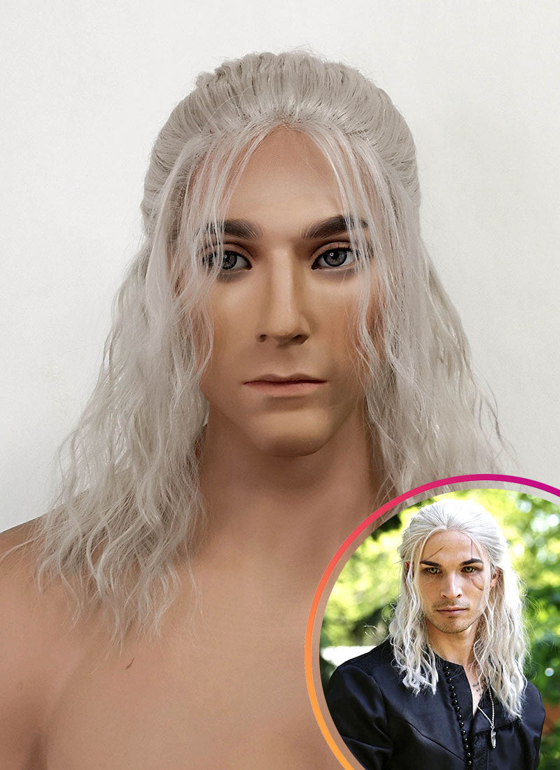 Silver Grey Curly Lace Front Synthetic Wig WigIsFashion Wig Is