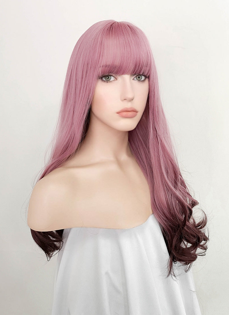 Pink Red Ombre Synthetic Hair Wig