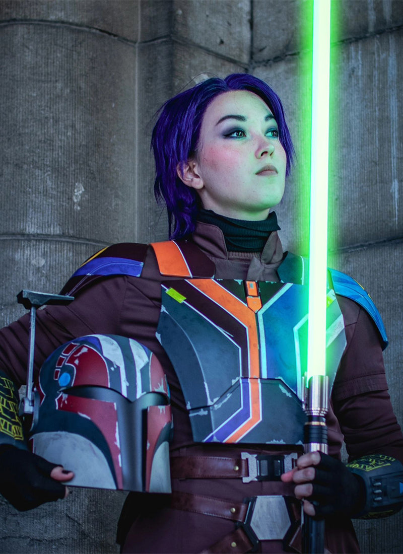 Ahsoka Sabine Wren Purple Straight Lace Front Synthetic Wig