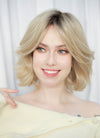 Blonde With Dark Roots Wavy Mono Top Lace Wig MN003