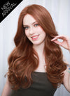 Auburn Wavy Mono Top Lace Wig MN004