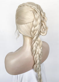 House of the Dragon Queen Rhaenyra Targaryen Platinum Blonde Braided Lace Front Synthetic Wig LF2170