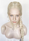 House of the Dragon Queen Rhaenyra Targaryen Platinum Blonde Braided Lace Front Synthetic Wig LF2170