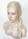 House of the Dragon Queen Rhaenyra Targaryen Platinum Blonde Braided Lace Front Synthetic Wig LF2170