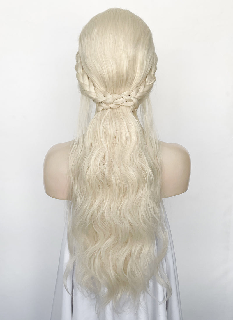 House of the Dragon Helaena Targaryen Platinum Blonde Braided Lace Front Synthetic Wig LF2171