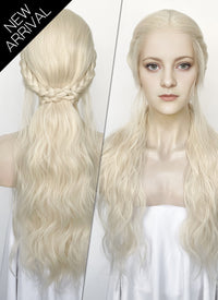 House of the Dragon Helaena Targaryen Platinum Blonde Braided Lace Front Synthetic Wig LF2171