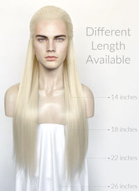 Platinum Blonde Straight Lace Front Synthetic Men's Wig LF3270F