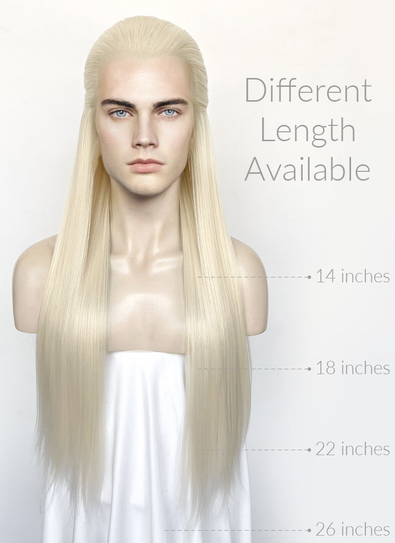 Platinum Blonde Straight Lace Front Synthetic Men's Wig LF3270F (Customisable)