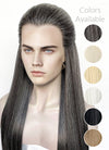 Mixed Dark Grey Straight Lace Front Synthetic Men's Wig LF3270J (Customisable)