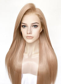 Pastel Peach Pink Straight Lace Front Kanekalon Synthetic Hair Wig LF3349