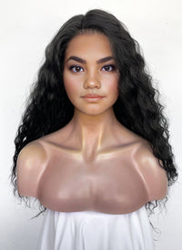 Moana Natural Black Curly Lace Front Synthetic Hair Wig LF3358