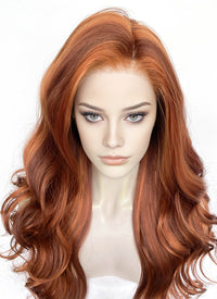 Mixed Auburn Wavy Lace Front Synthetic Wig LF3360