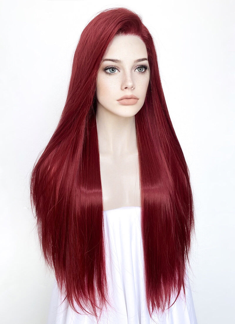 Wine Red Straight Lace Front Synthetic Wig LF5058