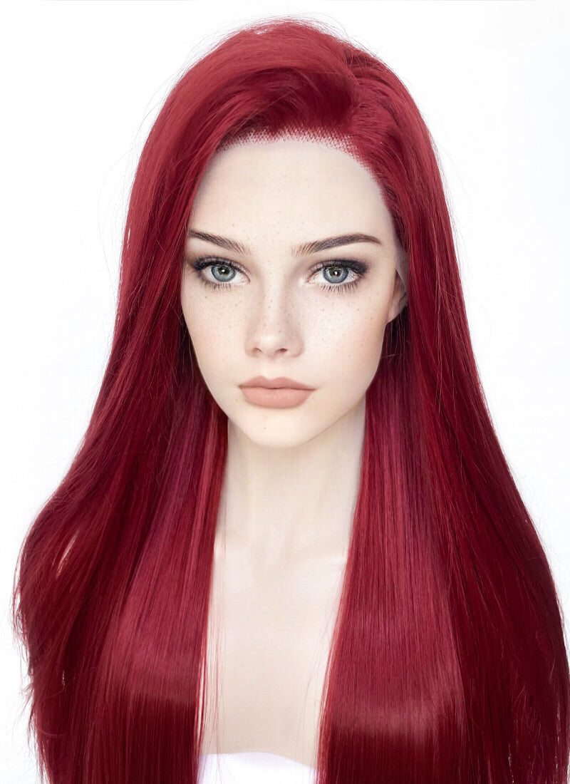 Wine Red Straight Lace Front Synthetic Wig LF5058