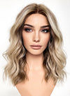 Balayage Blonde Highlights Money Piece Wavy Lace Front Synthetic Wig LF6001