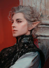 Baldur's Gate 3 Astarion Grey Curly Lace Front Synthetic Men's Wig LF6033