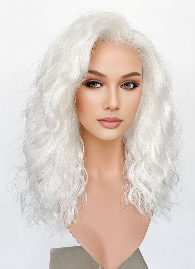 White Wavy Lace Front Synthetic Wig LF6081