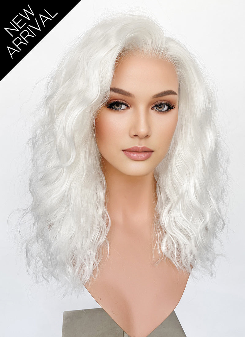 White Wavy Lace Front Synthetic Wig LF6081