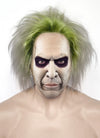 Beetlejuice Grey With Green Roots Wavy Lace Front Synthetic Men's Wig LF6082