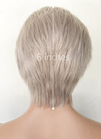 Pastel Grey Blonde Straight Lace Front Synthetic Men's Wig LF6092