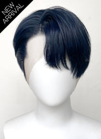 Dark Blue Straight Lace Front Synthetic Men's Wig LF6093