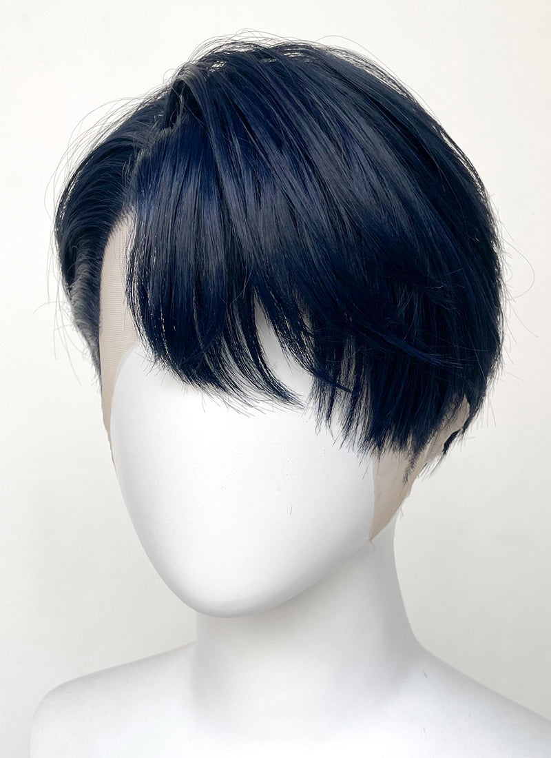 Dark Blue Straight Lace Front Synthetic Men's Wig LF6093