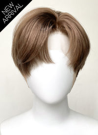 Brown Straight Lace Front Synthetic Men's Wig LF6094