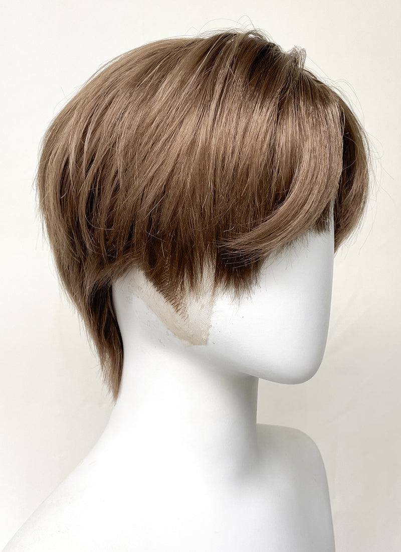 Brown Straight Lace Front Synthetic Men's Wig LF6094