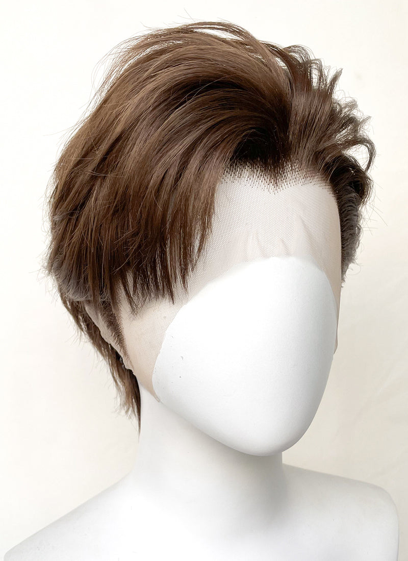 Brunette Straight Lace Front Synthetic Men's Wig LF6095