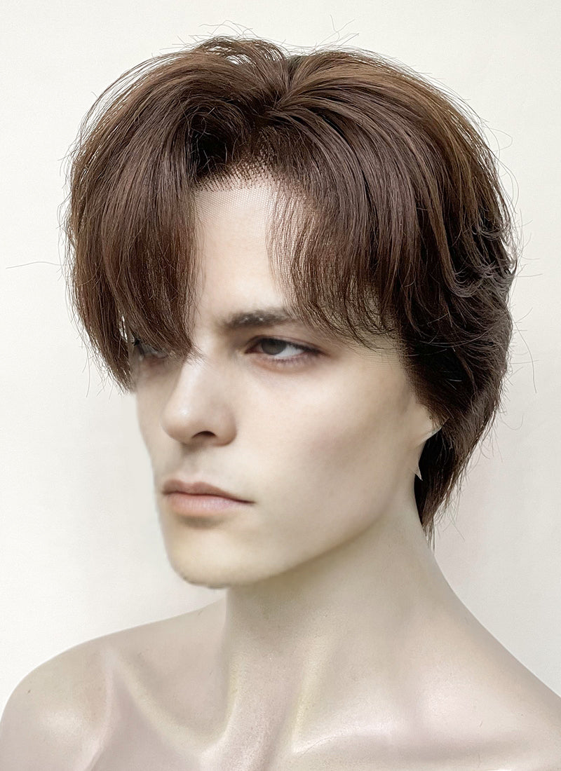 Brunette Straight Lace Front Synthetic Men's Wig LF6096