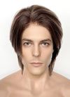 Mixed Brown Straight Lace Front Synthetic Men's Wig LF8010