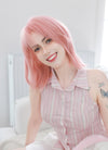 Pink Straight Lace Front Synthetic Hair Wig LF8011