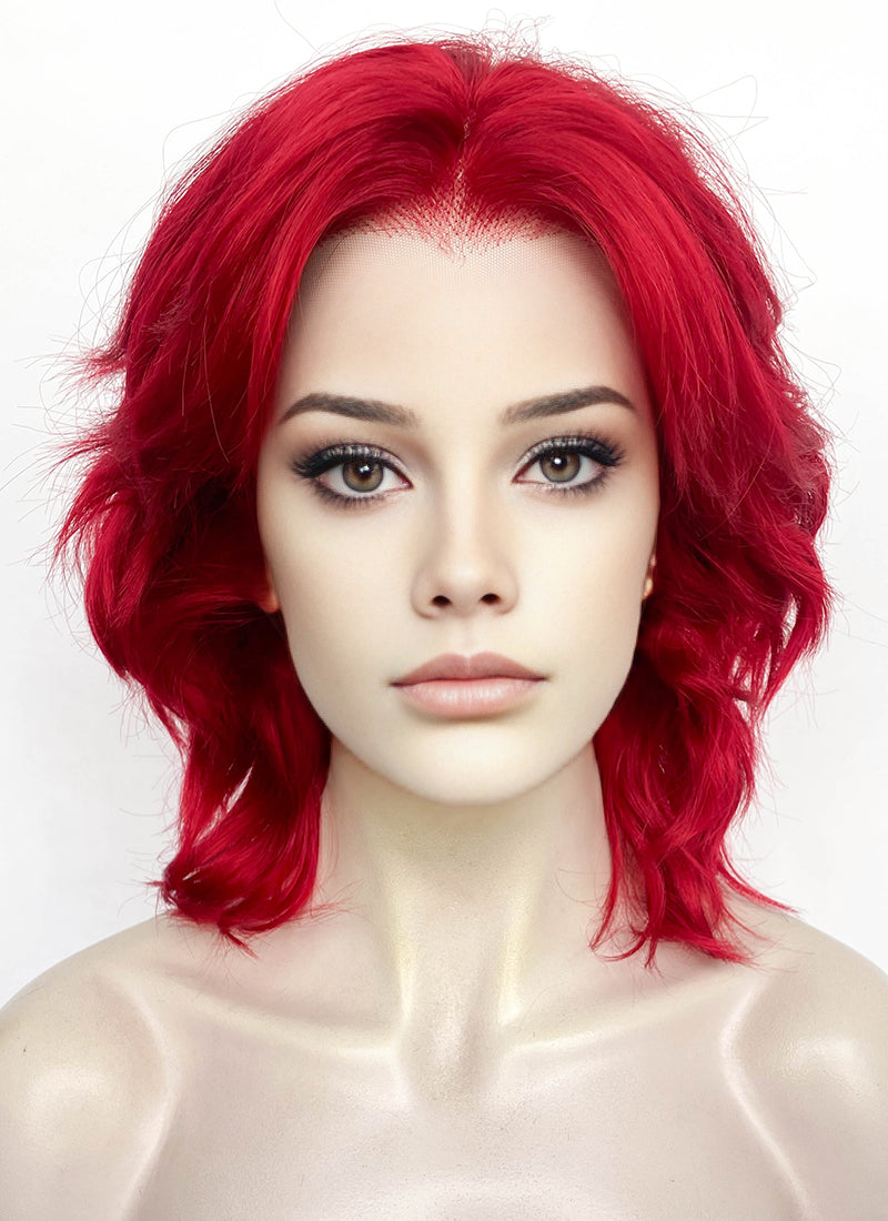 Red Wavy Lace Front Synthetic Men's Wig LF8021