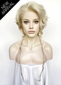 Light Ash Blonde Wavy Lace Front Synthetic Wig LF8025