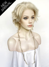 Light Ash Blonde Wavy Lace Front Synthetic Wig LF8025