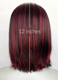 Red Mixed Black Straight Lace Front Synthetic Wig LFCS254